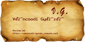 Váncsodi Győző névjegykártya
